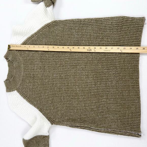 Ripe Women's Color Block Maternity Ribbed Knit Sweater Medium Tan Nursing - Picture 14 of 15